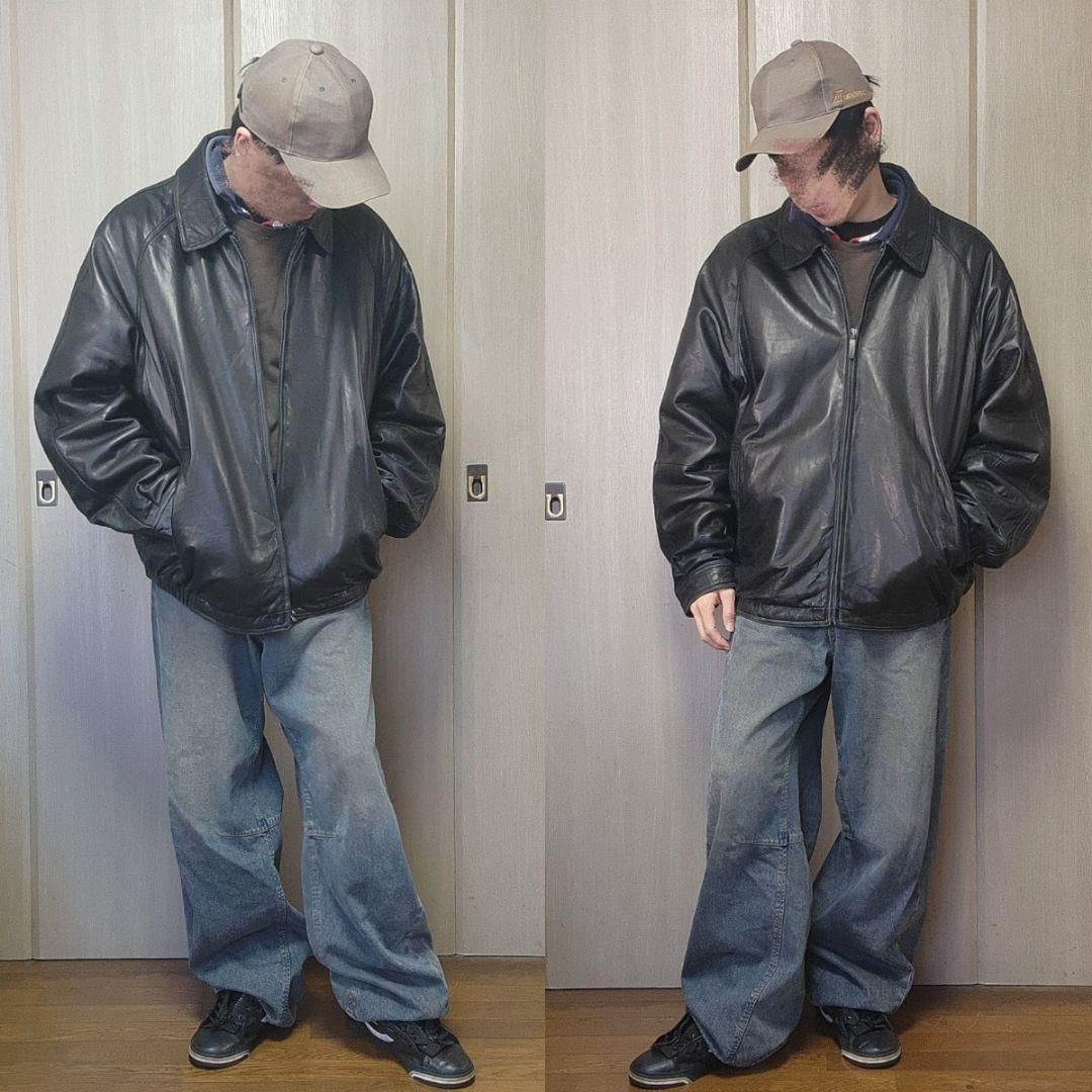 レザージャケット　XXL オーバーサイズ　claiborne