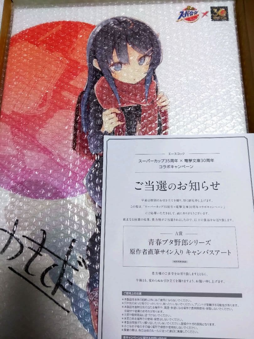 青春ブタ野郎　桜島麻衣　直筆サイン入りキャンバスアート