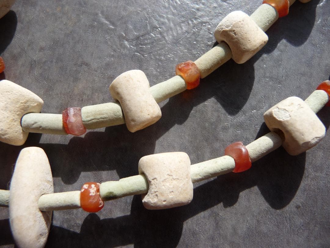 【年末セール】古代　ファイアンスビーズ　オリジナル　ネックレス連