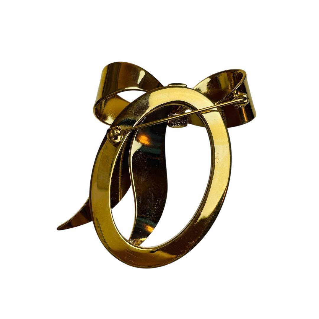 クリスチャンディオール Christian Dior ロゴ リボン ブローチ