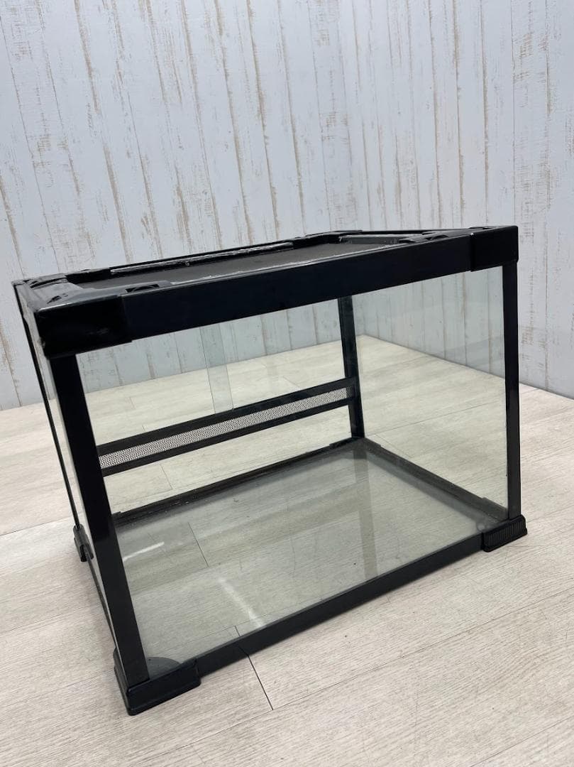 爬虫類ケージ ガラス製 メッシュ蓋 58.5×44×45㎝ 飼育ケース