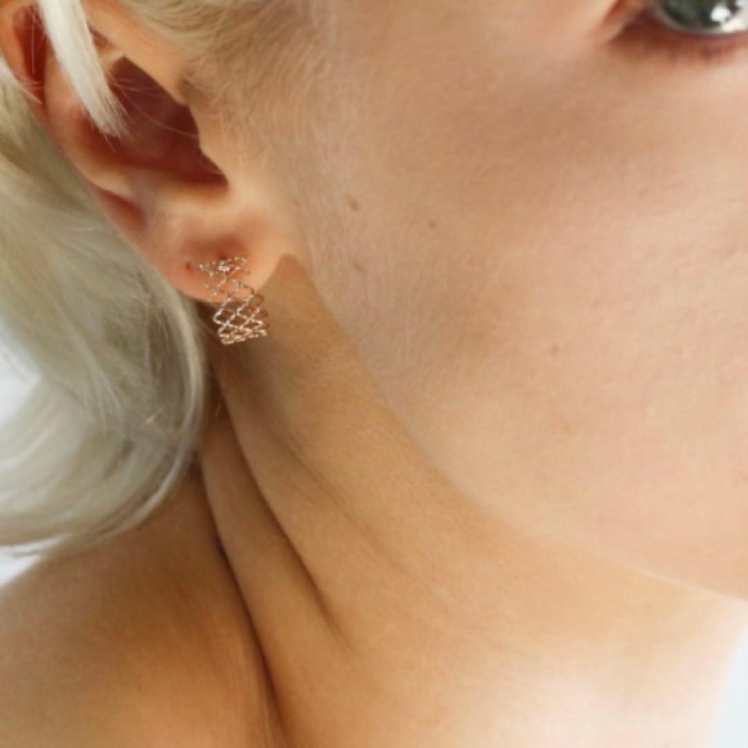 【美品】cui-cui ゴールド メッシュ フープ ピアス | K10YG