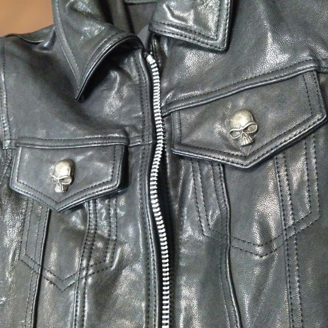 COLLARS レザージャケット　ダブルジップ　 スカル　クローズ武装戦線　美品