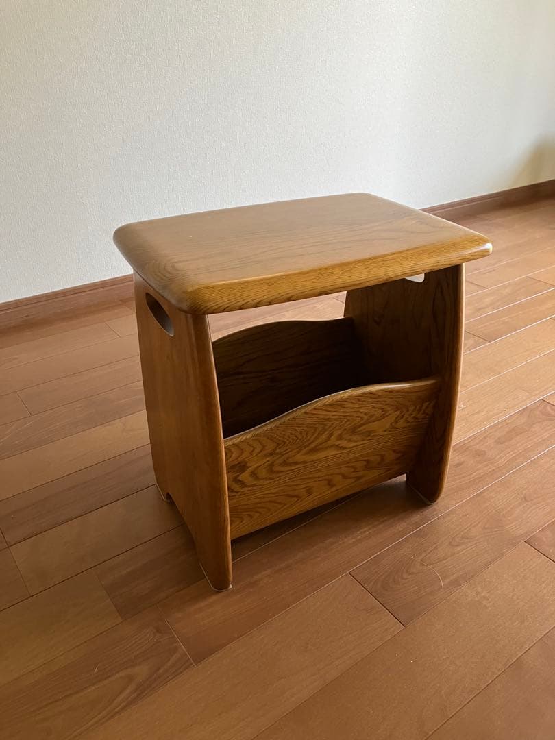 専用　浜本工芸　木製スツール マガジンラック付き