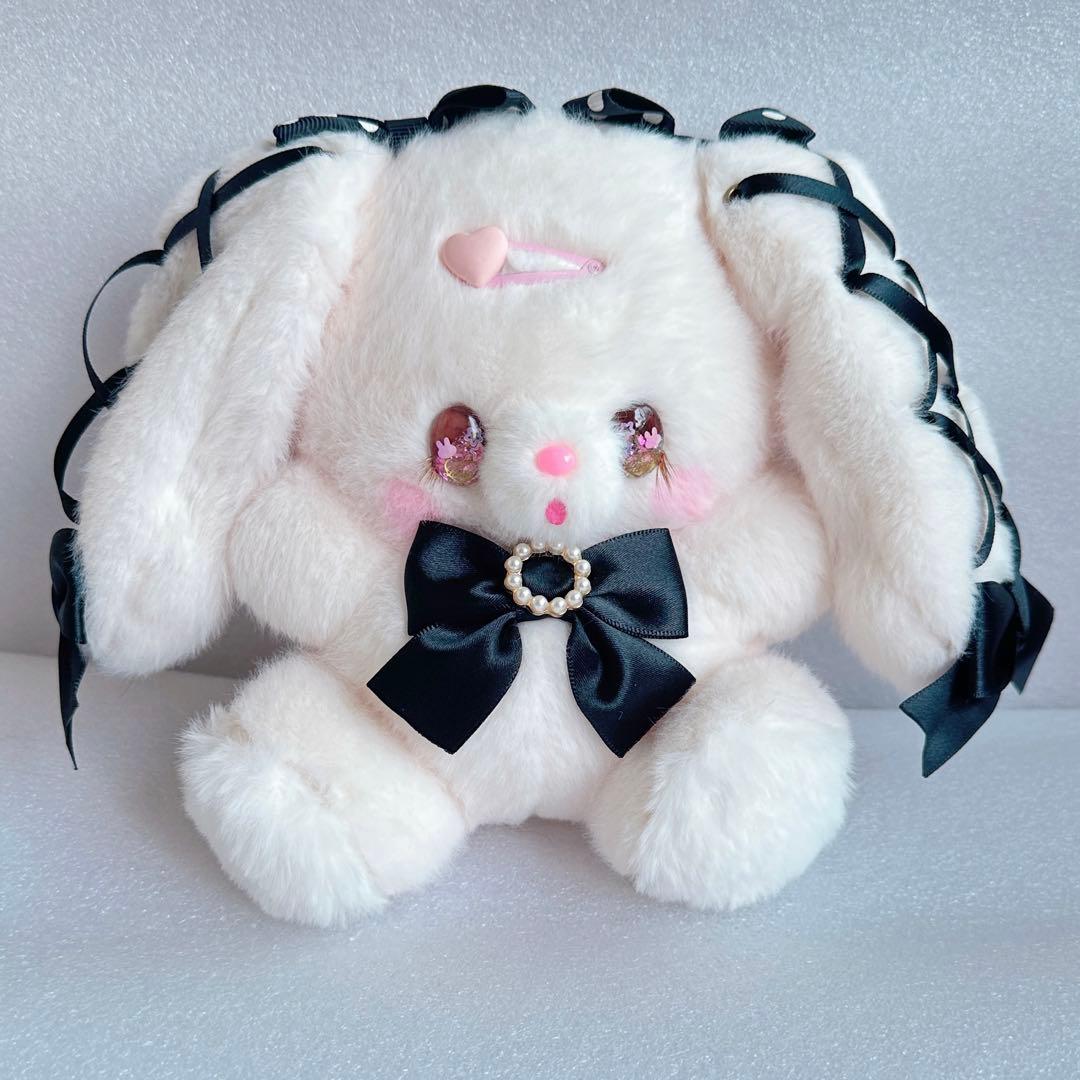 lily 作家 テディベア ハンドメンド ぬいぐるみ うさぎ ピンク