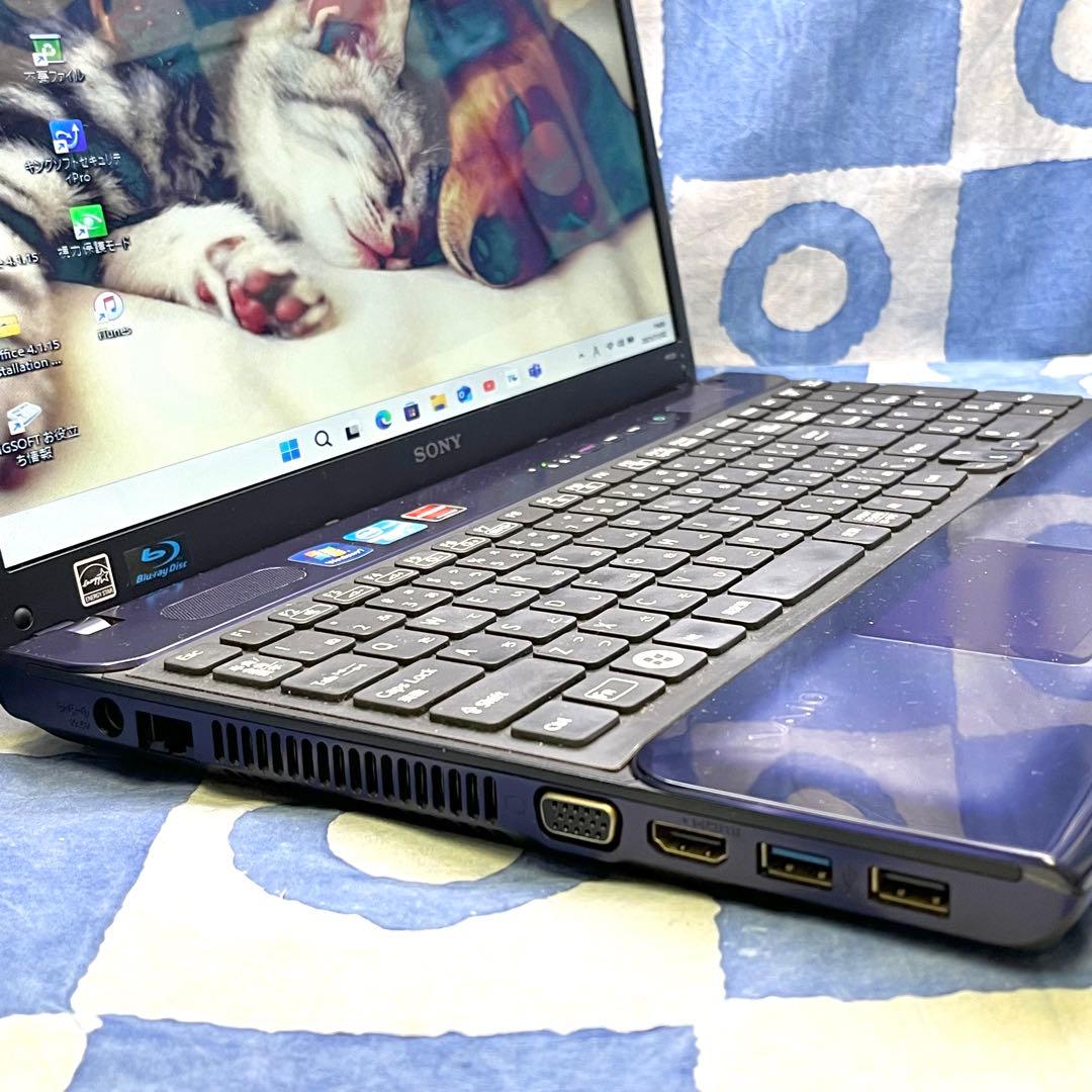 人気VAIO♡快適SSD☆i5☆希少なパープル♪ブルーレイ&カメラ付！Win11