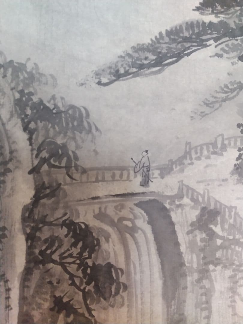 紙本幽壑飛泉図