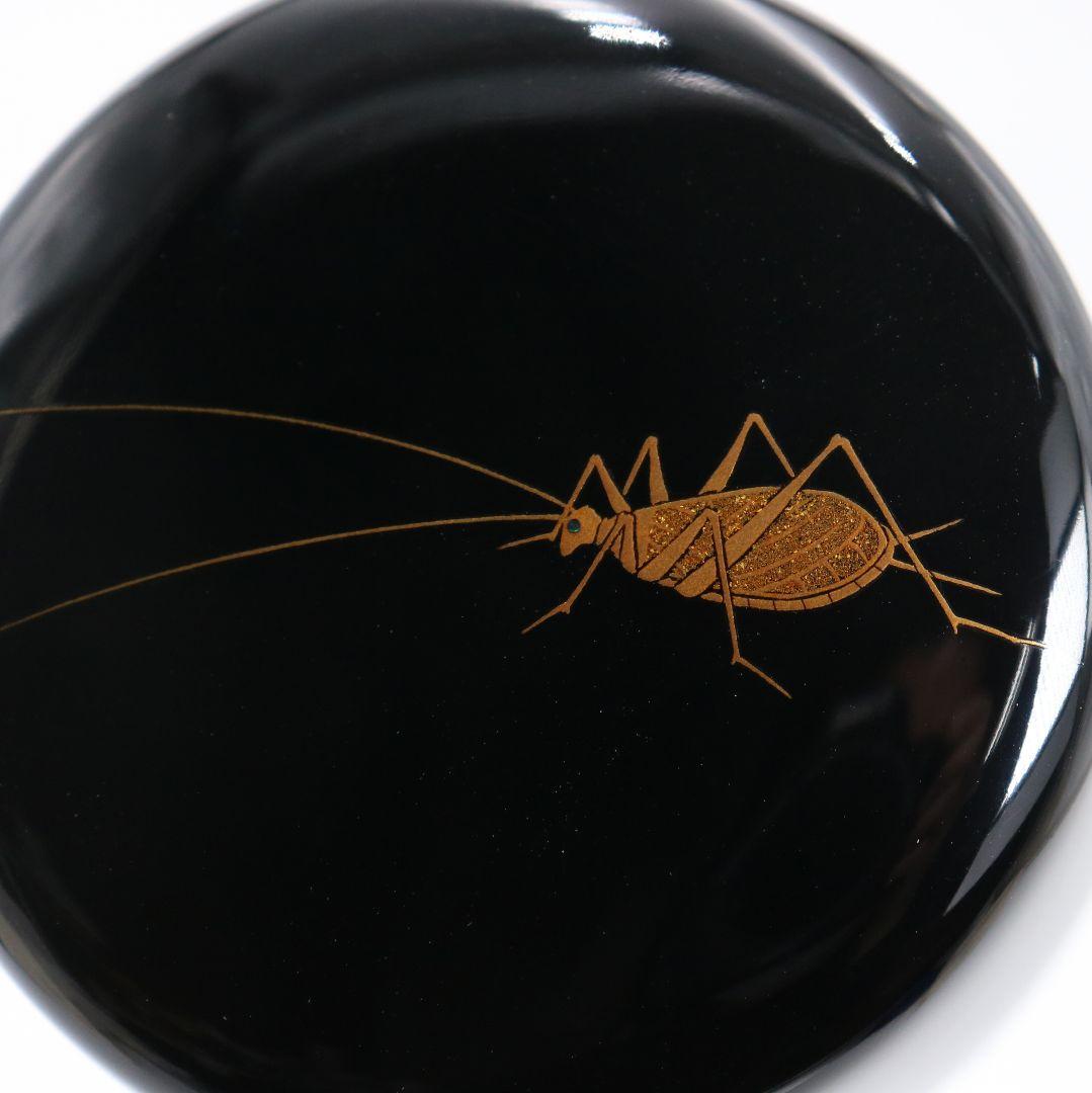 正春作 鈴虫蒔絵 棗 輪島塗 茶道具 共箱共布　V870　N6