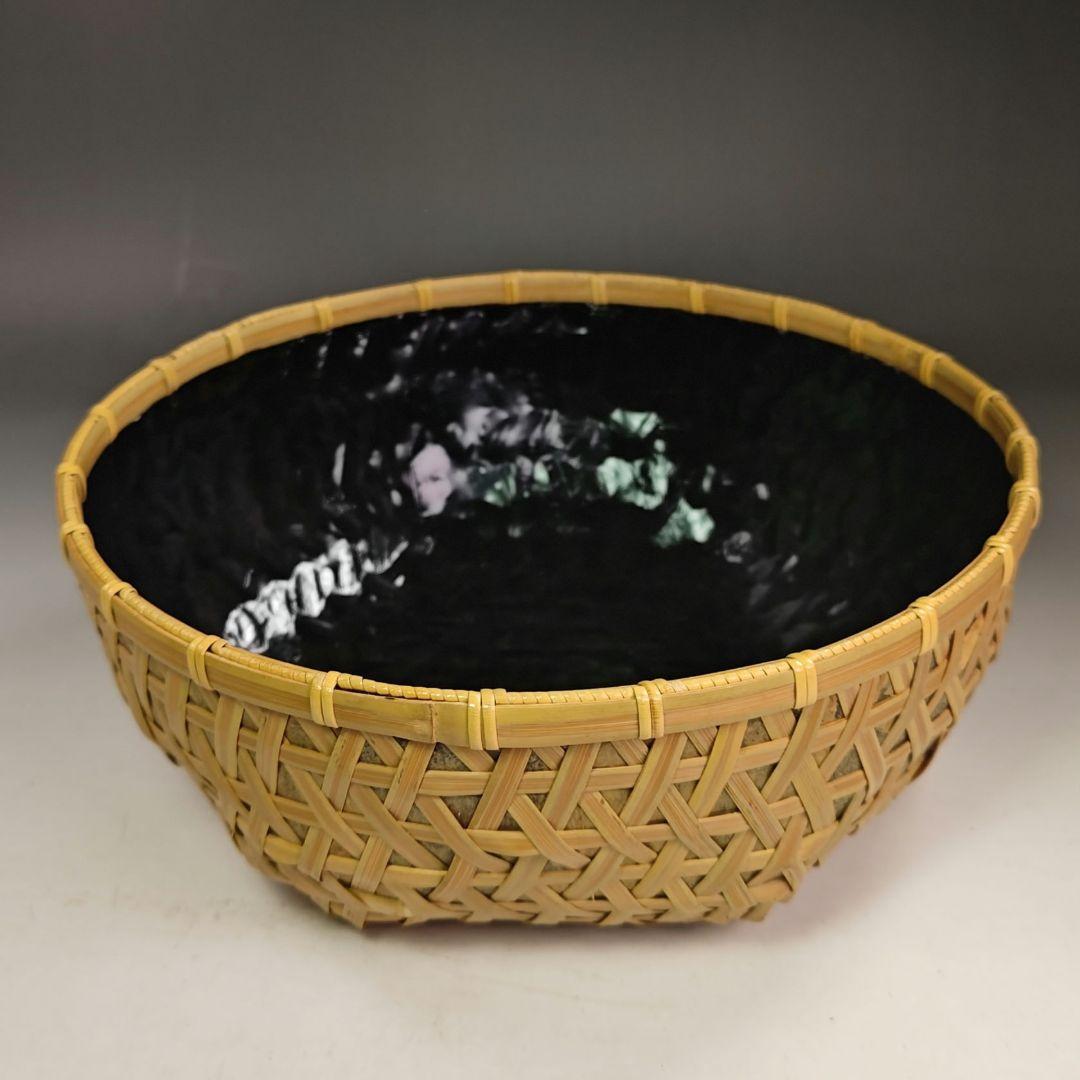 イ832 炭斗『田中篁斎造』『玄々斎好　常盤篭　炭斗籠　共箱』茶道具