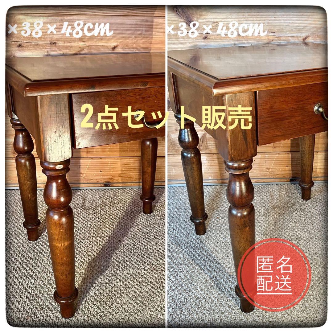 ⭕️【木製サイドテーブル03/04】スツール 置台 ナイトテーブル ヴィンテージ✨