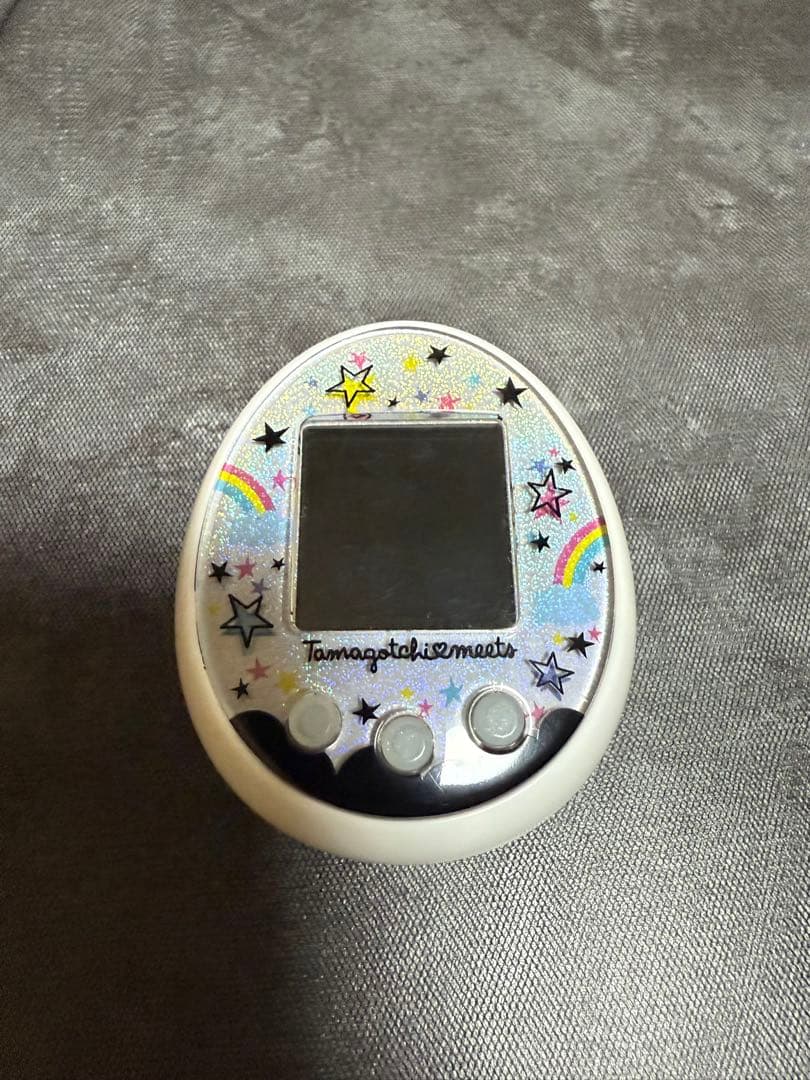 【希少カラー動作確認済】たまごっちみーつ ホワイト／スター＆レインボー柄／箱なし