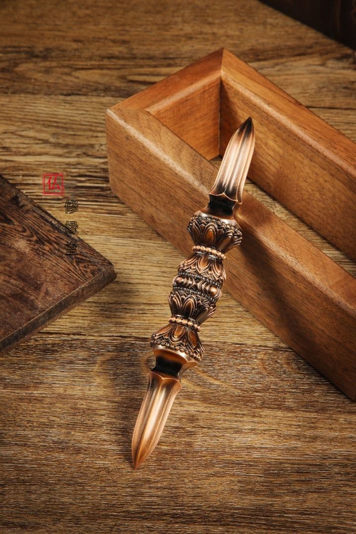 【修縁堂】寺院用仏具赤銅色五大明王金剛盤 金剛五鈷杵 三鈷杵 独鈷杵 五点セット