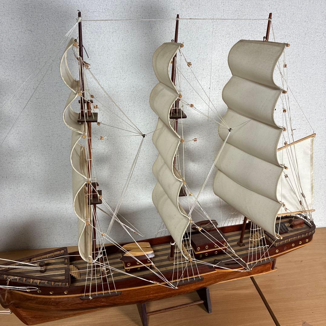 大型 木製 帆船模型 インテリア オブジェ 飾り船 自宅保管品