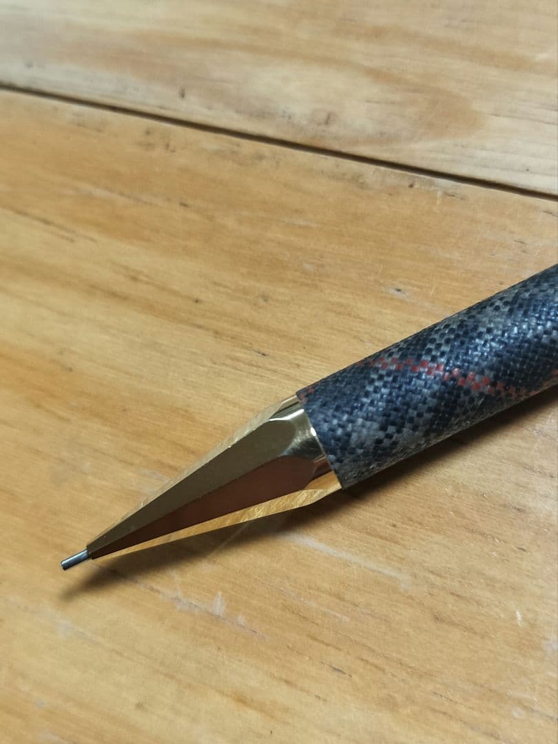 【レア】バーバリー 　チェック シャーペン　布張り　ネィビー　BURBERRY