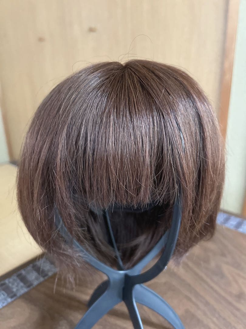 フルウィッグ　ブラウン　ショート人毛100%