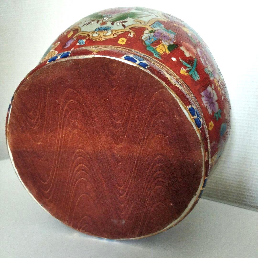 薩摩焼風　伝統工芸品　大和絵　沈香壺 沈降壺