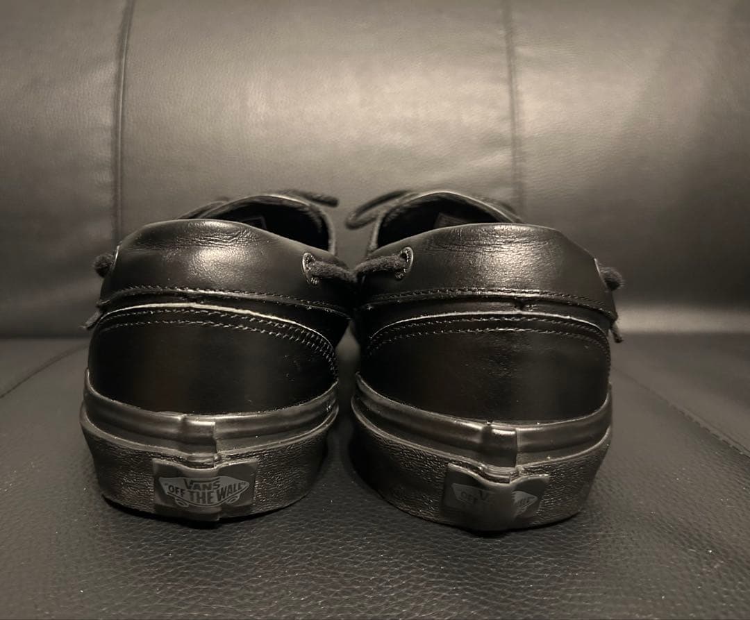 【美品】VANS 2アイレット 26.5cm 黒 本革 モカシン デッキシューズ