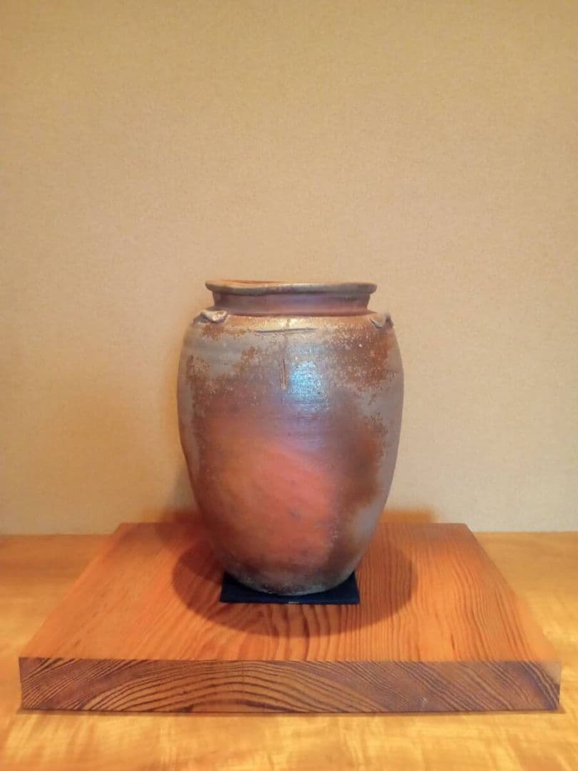 【真作 桃山期名品】「古備前三耳種壷」 桃山時代 　鑑定委員会鑑定書付