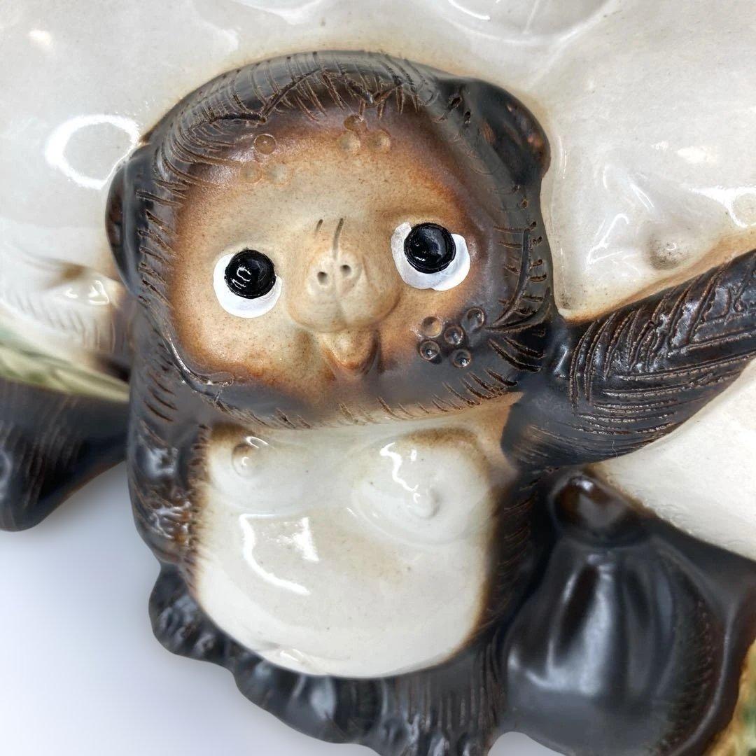 信楽焼 家族仲良しタヌキ /陶器 縁起物 たぬき 置物 未使用品