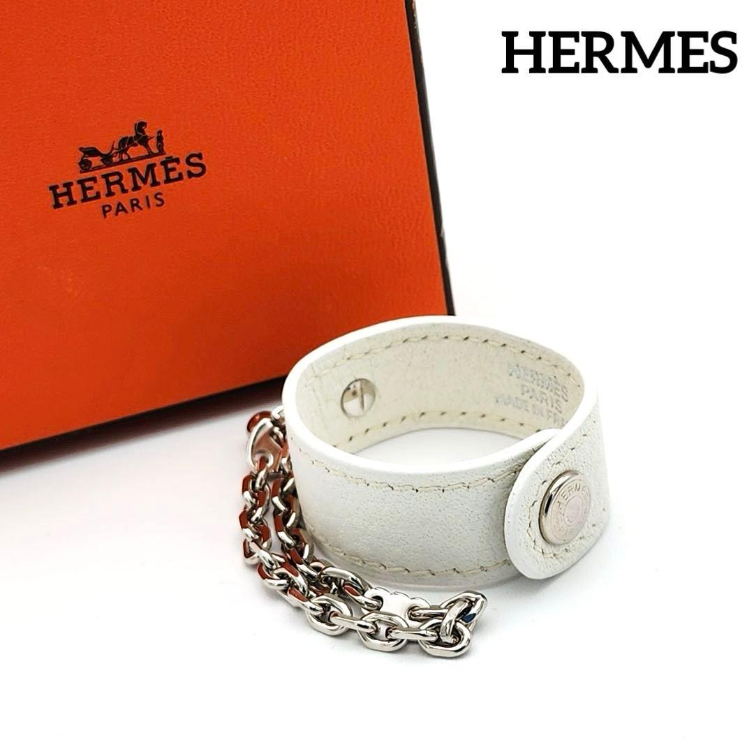 ★HERMES★ エルメス グローブホルダー ノマド ホワイト シルバー 箱.
