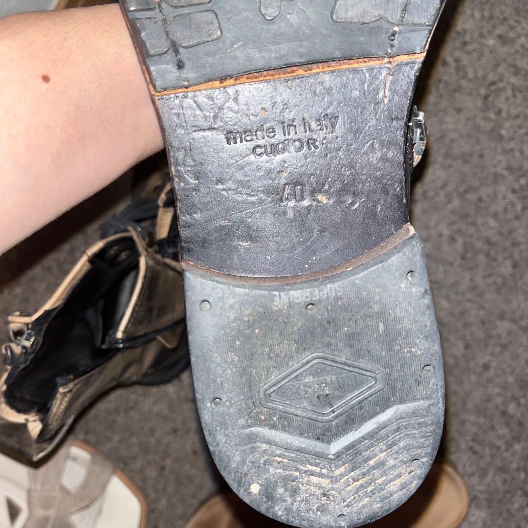 イタリア製 ダークブラウン ミリタリーブーツ