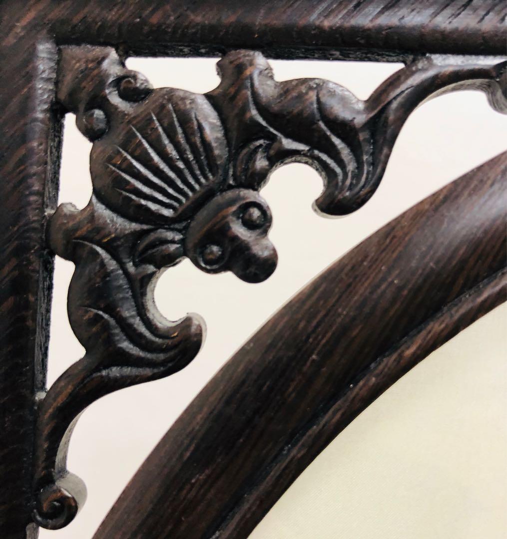 中国美術 熊猫蝙蝠紋樣 細工雙面蜀繍硯屏 置物 インテリア コレクション書道具