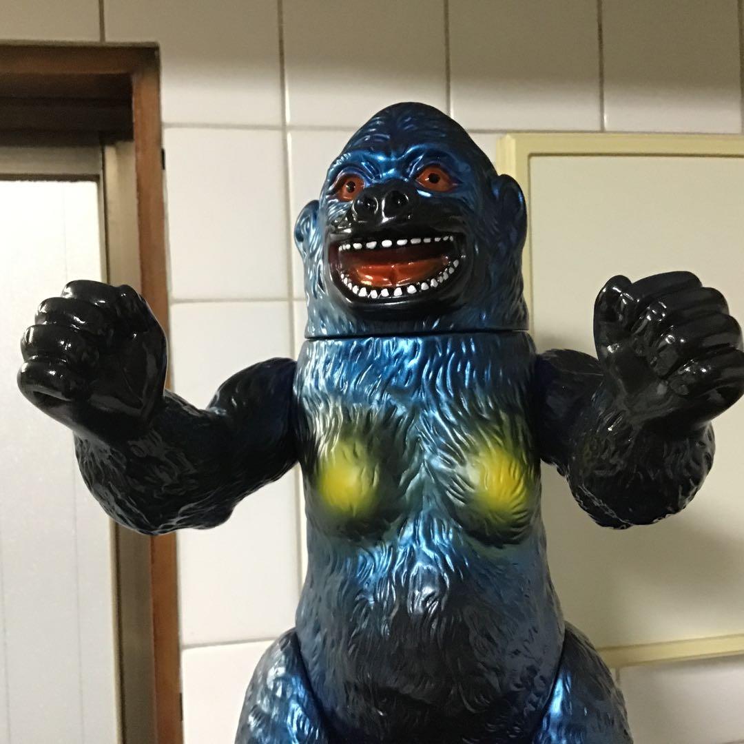 マルサン　ジャイアントゴリラ　黒成形色　青 約30cm 可動式　プロフ必読