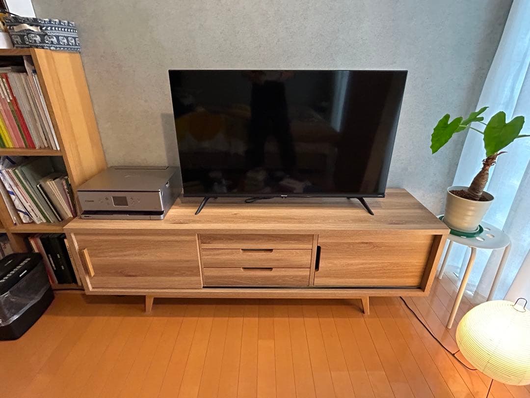 【極美品／大川家具】北欧テイスト/テレビボード/ナチュラル165cm