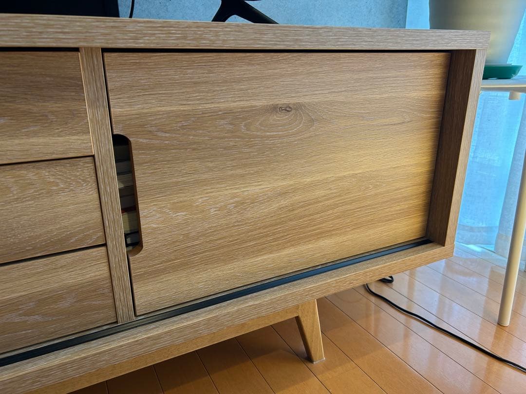 【極美品／大川家具】北欧テイスト/テレビボード/ナチュラル165cm