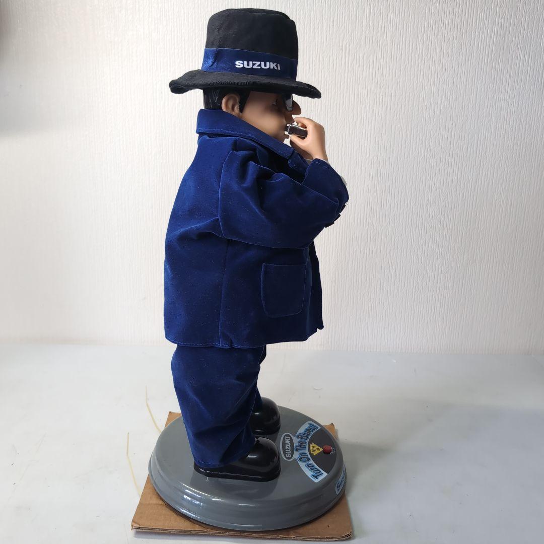 ハーモニカを吹く人形 SUZUKI BLUES MAN ハーモニカ　ブルースマン