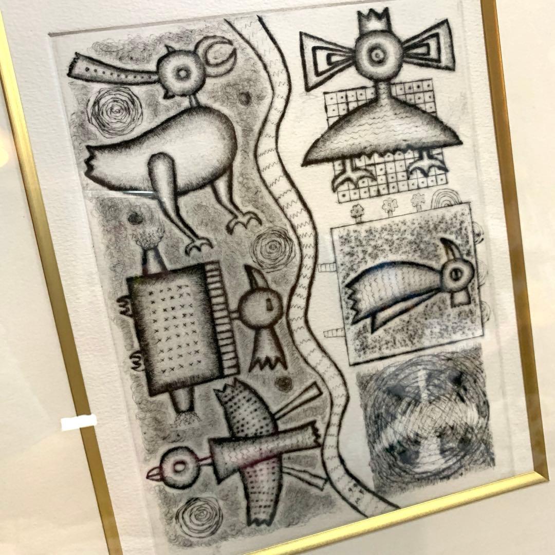 貴重‼️幸地学　銅版画　「実在しない鳥の肖像」グラミー賞公式アーティスト　美術品