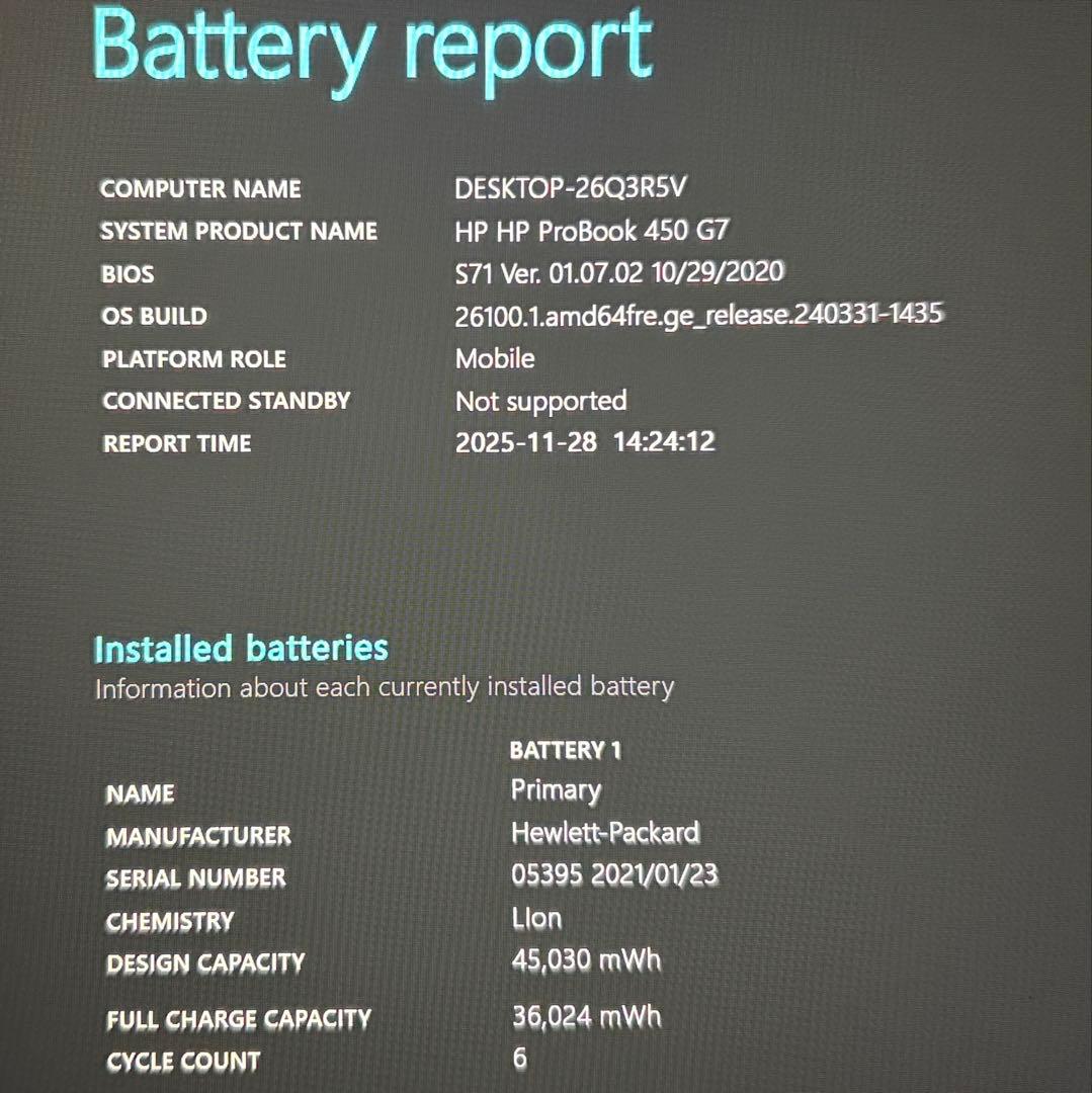 美品 PROBOOK 450 G7 10世代 i5 15.6型 FHD オフィス