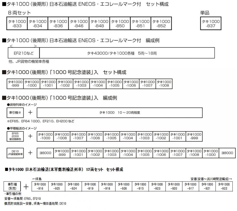 KATO 10-1810 タキ1000 後期形 日本石油輸送ENEOS8両セット