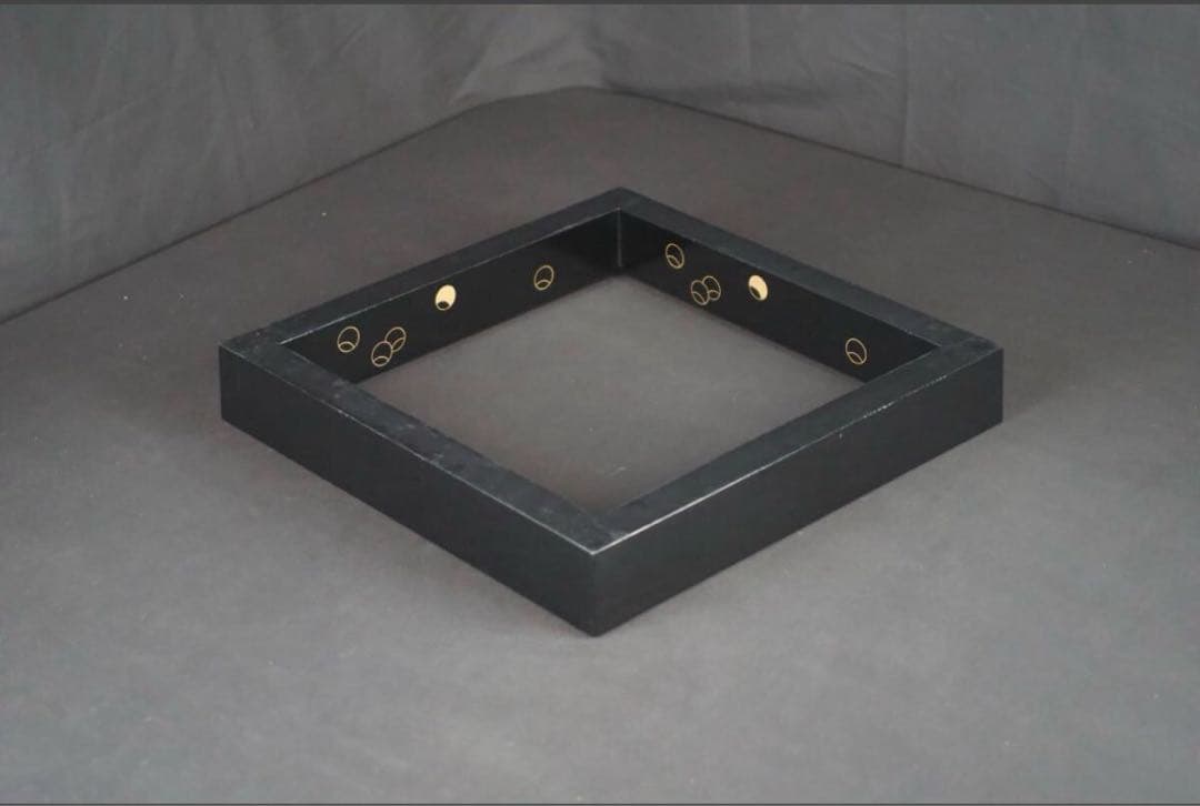 芳山 造 つぼつぼ 蒔絵 炉縁 共箱 茶道具 木製漆器