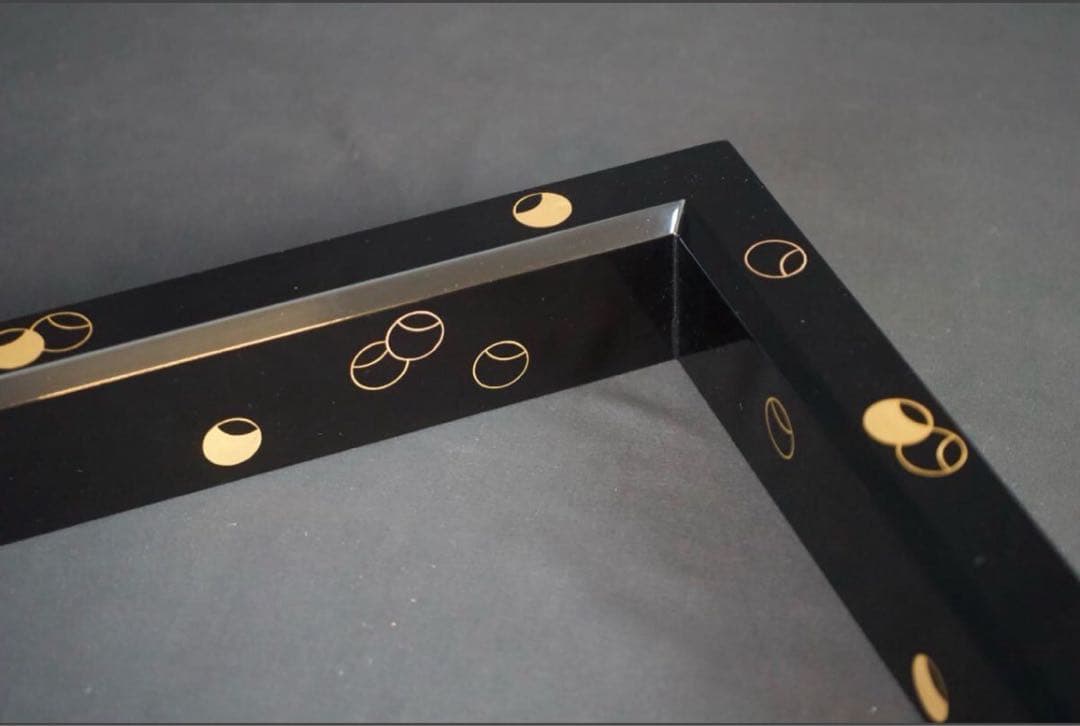 芳山 造 つぼつぼ 蒔絵 炉縁 共箱 茶道具 木製漆器