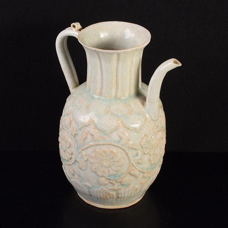 中国　影青　青白磁　花文　水注瓶　C　6980