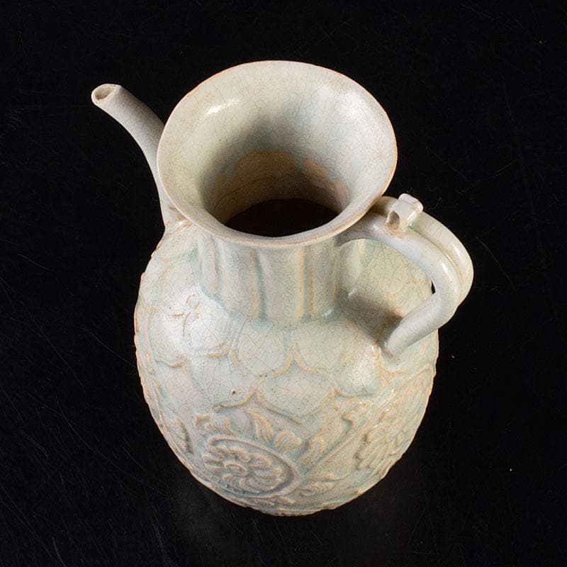 中国　影青　青白磁　花文　水注瓶　C　6980