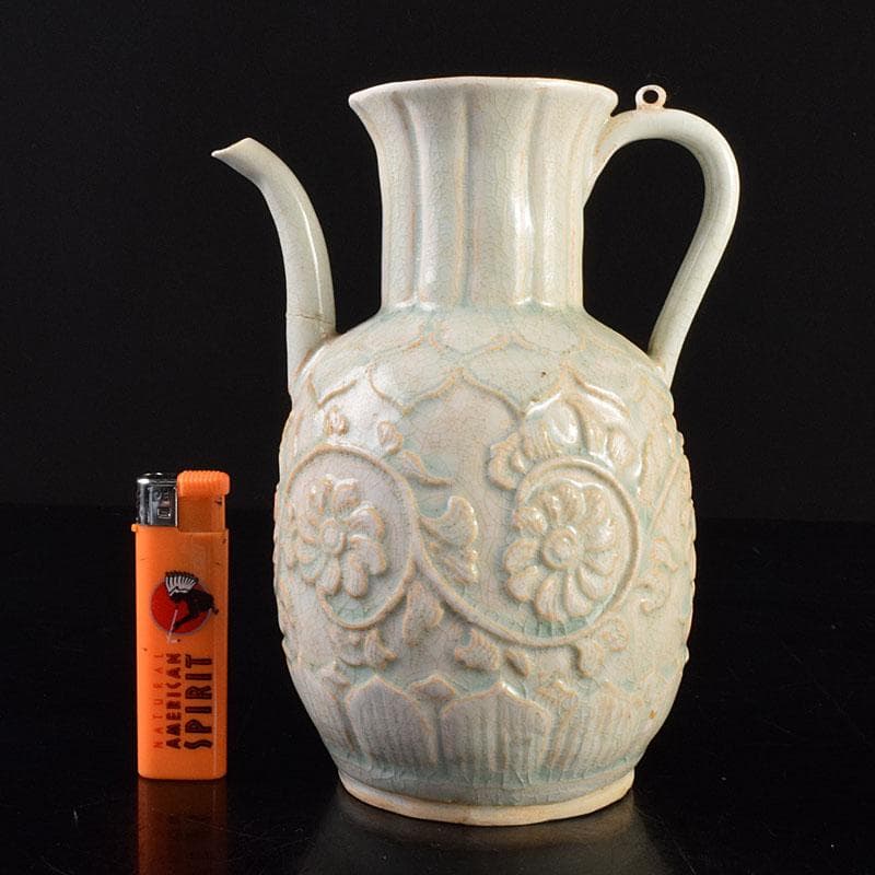 中国　影青　青白磁　花文　水注瓶　C　6980