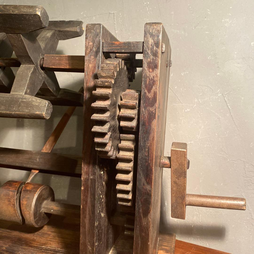 時代物 木製 手動糸巻き機 骨董品 古道具 動作品 アンティーク 古民家