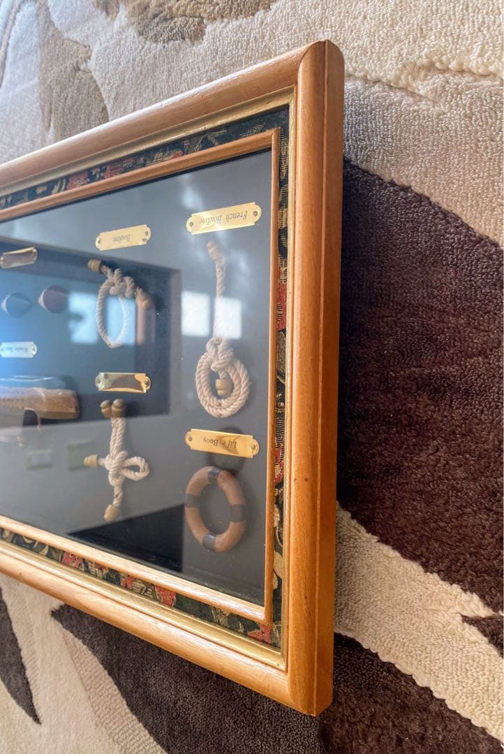 マリンロープ 結び 標本 額入り マリン 船舶 ヴィンテージ風 インテリア