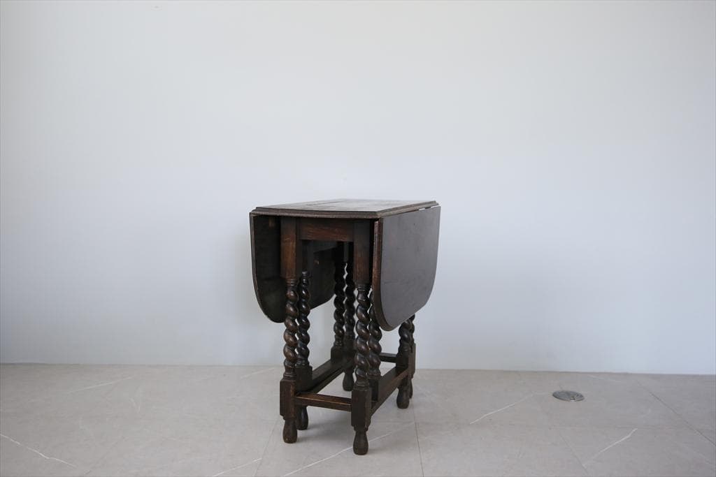 英国アンティーク木製ゲートレッグテーブル/ダイニング机バタフライ(73-330)