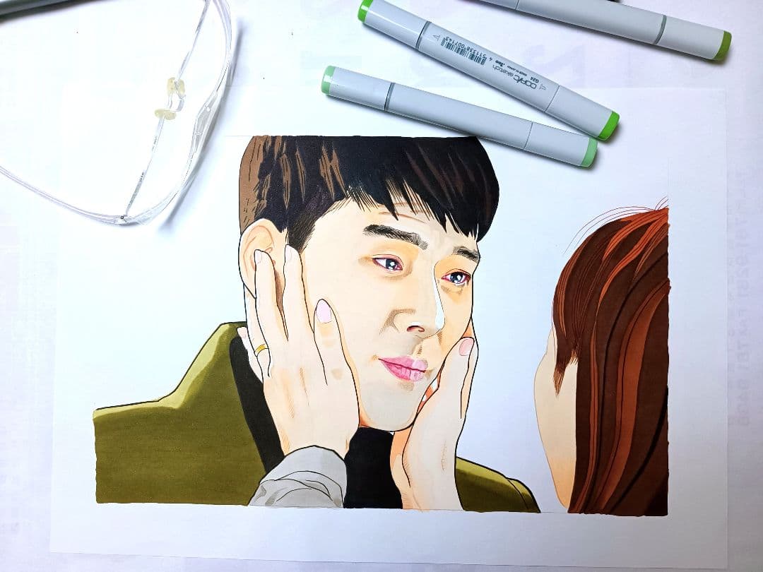 愛の不時着　イラストA3フレーム