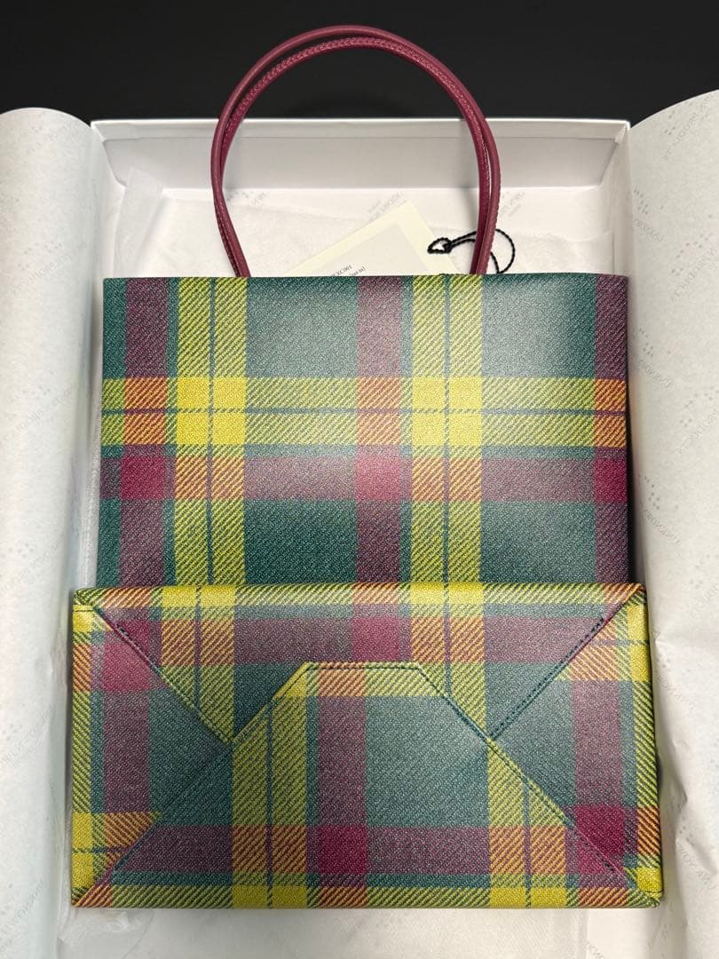 UNKNOWN PRODUCTS レザーペーパーバッグ（小）　マクミラン柄