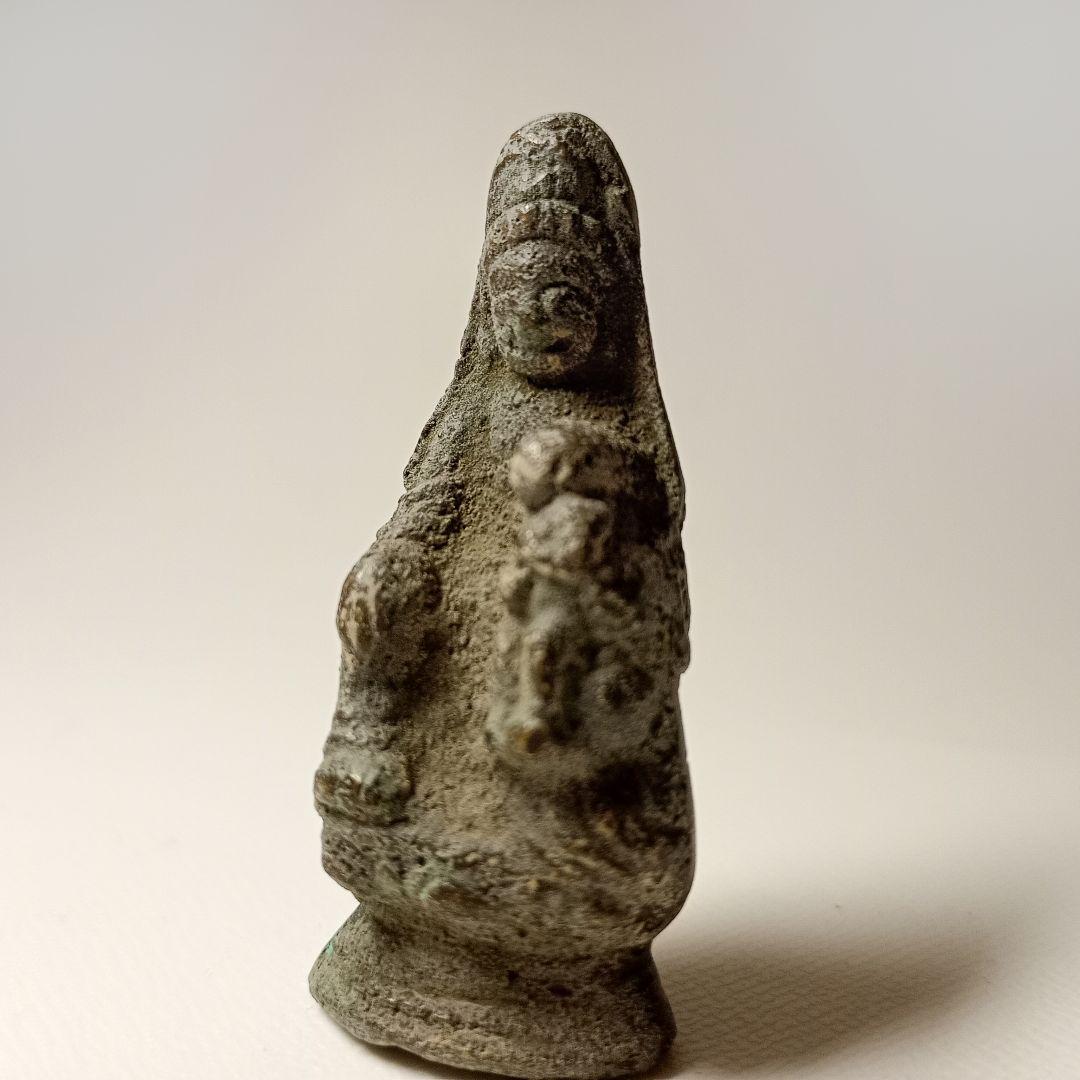 古銅　隠れキリシタン　マリア観音立像　【隠れ切支丹　豆仏　懐中仏　念持仏】