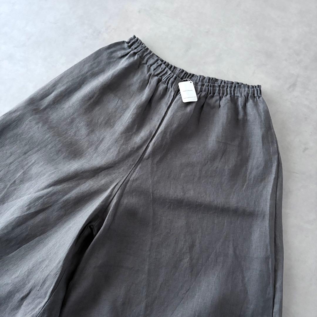 新品　フォグリネンワーク　麻100%　ガウチョパンツ　ワイド　ひざ下丈