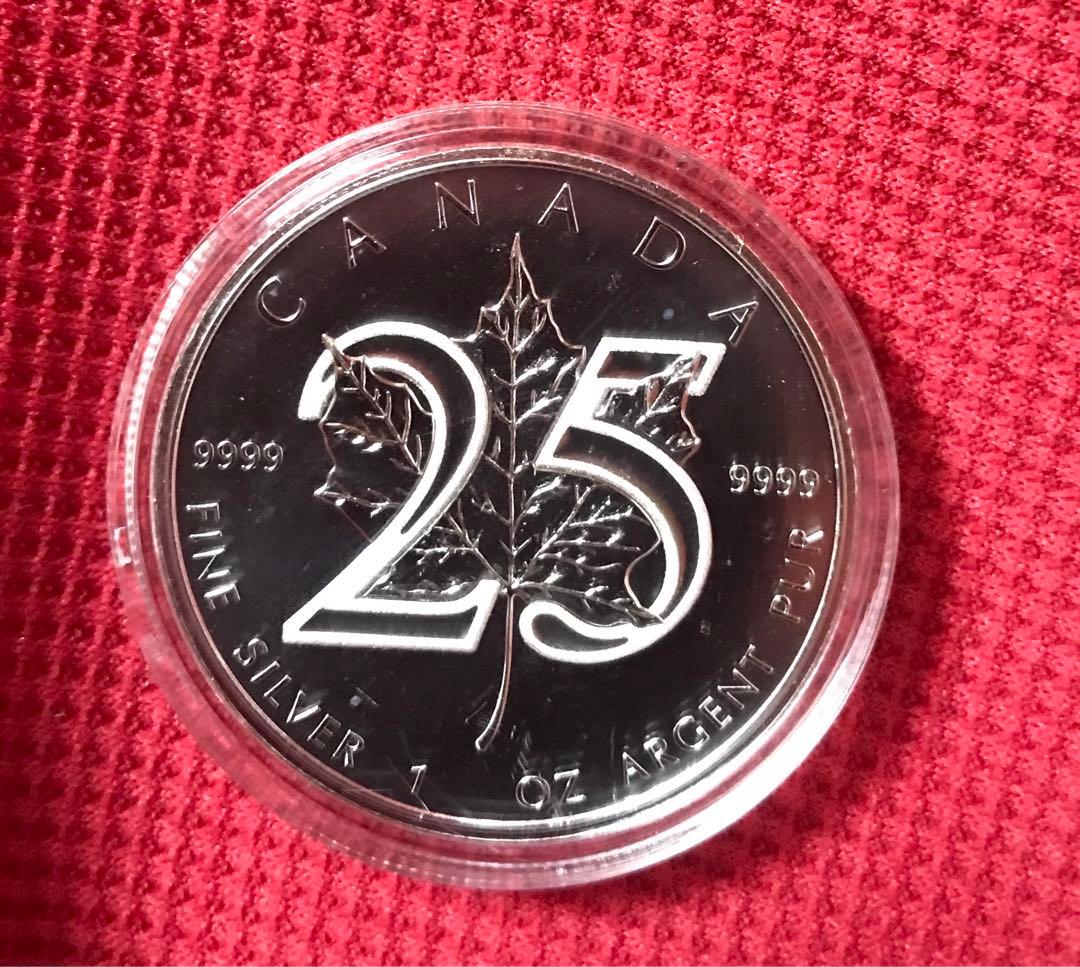 2013年　メイプルリーフ銀貨　25周年　1オンス　純銀