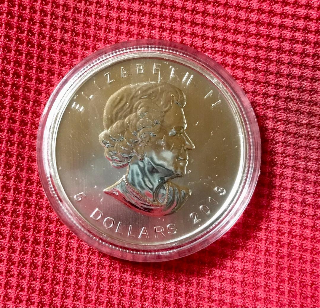 2013年　メイプルリーフ銀貨　25周年　1オンス　純銀
