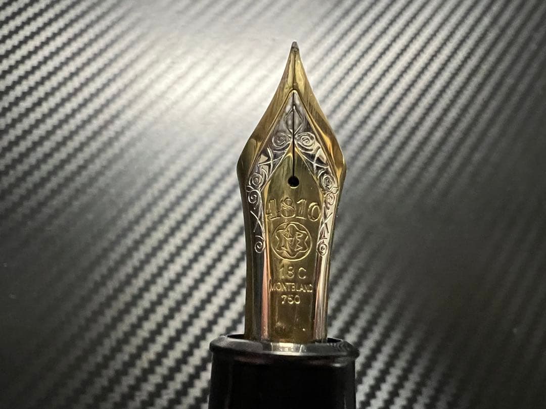 モンブラン 美品 縦溝ペン芯 149 18C 3帯 M 万年筆