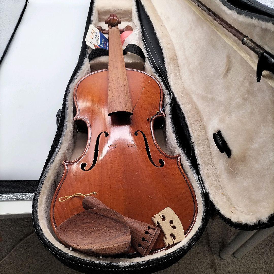 中華製◆木製バイオリン ケース付き 現状引渡　未整備　動作未確認