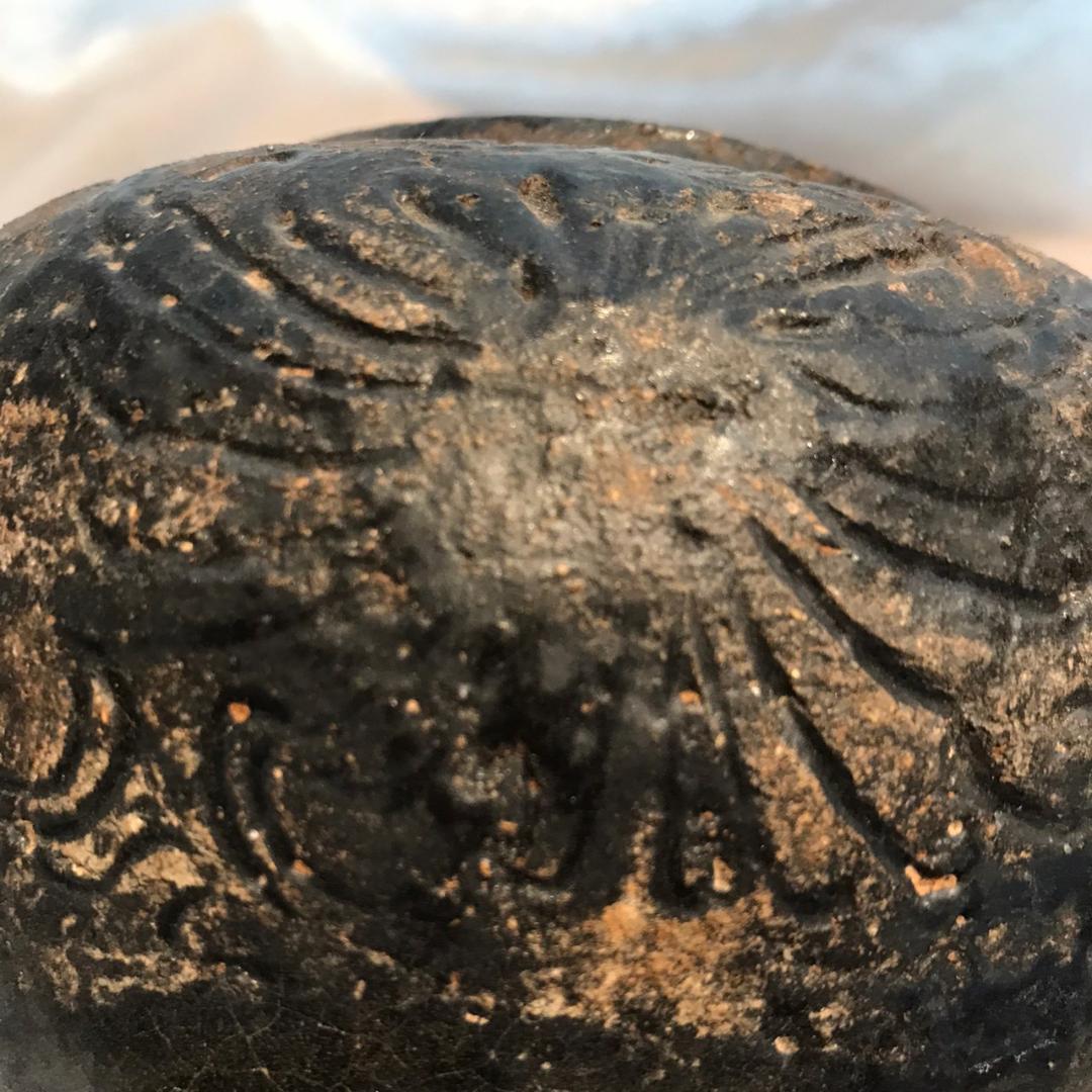 古唐津　獅子蓋三ツ足香炉　共箱